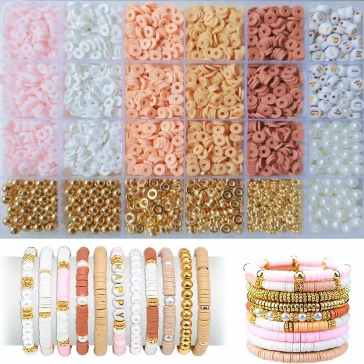 Clay Bead Bracelet Kit, 2370Pcs Flat Polymer Clay Heishi Beads Bracelet Making Kit for Girls Adults, DIY Friendship Bracelet Kit
