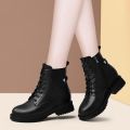Women new winter black short boots Outdoor non slip walking shoes Casual thick soled Chelsea Boots Fashion comfort shoe Botas De. 