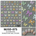 Japanese Kawaii Colorful White Line Bowknot 5D Self Adhesive Nail Art Decorations Stickers Ribbon Cute Decals Nail Stickers. 