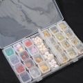 28 Grid Nail Diamond Box Plastic Empty Box Mini Detachable Decoration Pearl Small Rivet Semi Transparent Storage Box. 