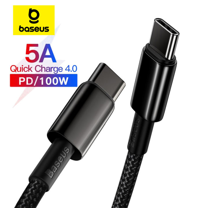 Baseus 100W Type C Cable For iPhone 15 USB C PD Fast Charging Charger Wire Cord For Macbook Type C USB C Cable