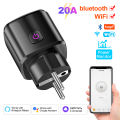 Smart Life WiFi 20A EU Plug With Power Monitoring Socket Timer Outlet Child Lock  Home Work with Alice SmartThings Alexa. 