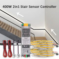 24V 400W 2in1 Stair Light Controller Kit 5M 10M 15M COB Running Water Flow Strips PIR Motion Sensor Staircase Lighting Controler. 