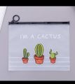 2 Pcs Transparent Cactus Document Bag Cute Clear File for School Office A4. 