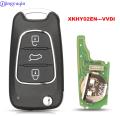jingyuqin Xhorse XKHY02EN Wire Remote Key For Hyundai Flip 3 Buttons English. 