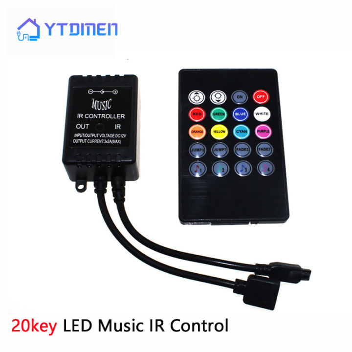 20key USB RGB LED Remote Controller 12V IR Control LED Music Sound ...