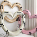 Happy Birthday Heart Photo Frame Balloon with Bowknot Stickers Girlsfriend Birthday Party Photo Props Wedding Ballon Decoration. 