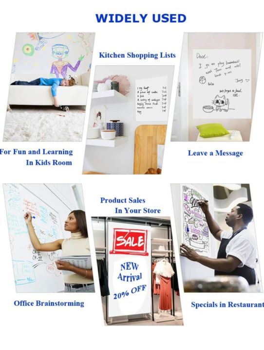 Dry%20Erase%20Whiteboard%20Sticker%20Wall%20Decal,Self-Adhesive%20White%20Board%20Sticker%20Vinyl%20Peel%20and%20Stick%20Paper%20for%20School,%20Office,%20Home,%20Kids%20Drawing%20with%201%20Marker%2078.7%20X%2017.5%20inch%20-%20Image%206