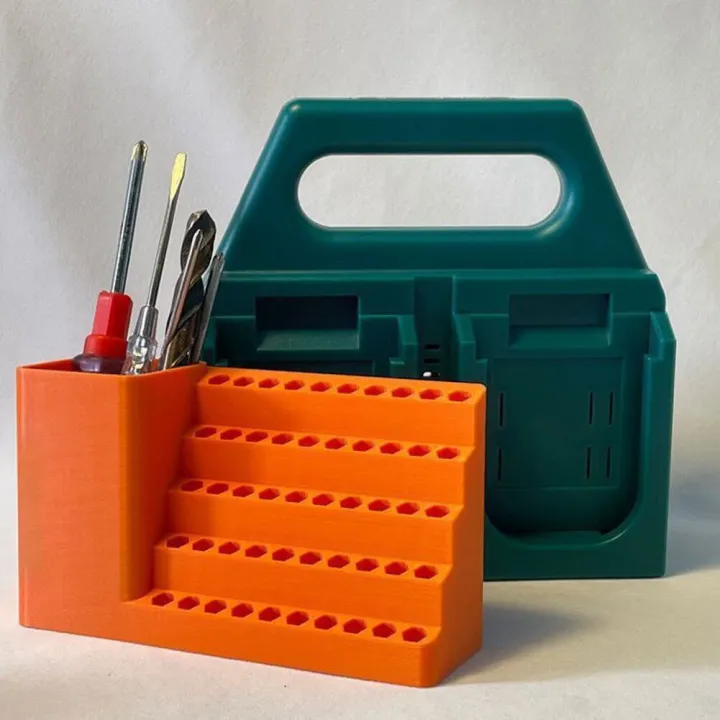 Small Rectangular Bit Case Plastic Bit Holder Wall-Mounted Rectangular Heavy Duty 50 Holes ...