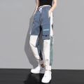 Fashionable Cargo Pants Women Color Matching Ankle Banded Skateboarding Pants Black Joggers Women Sweatpants Plus Size S-4XL 5XL. 