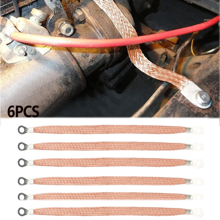 6 Pcs Auto Engine Ground Strap Car Battery Braided Connection Line Battery Parallel Connection Line Battery Series Line
