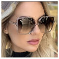 Brand Designer Fashion Oversized Sunglasses Women Plastic Female Big Frame Gradient Sun Glasses UV400 gafas de sol mujer. 