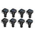 1/12pcs Car Mp3 Player Dual USB Fast Charger Bluetooth Receiver Compatible With 5.0 Fm Transmitter USB Flash Drive Plug Car Kit. 
