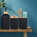 Bathroom Countertop Container Hand Soap Dispenser Cotton Ball Storage Box Toothbrush Holder Home Decoration Organizer. 