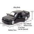 1:36 BMW M3 1987 Car Models  Alloy Die-Casting Toys With 2 Doors Opened Pull Back Function Vehicle Toy For Kids Children's Gifts. 