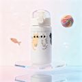 3D Printed 550ML Cute Cat Sippy Cup – Lightweight Plastic Kids’ Water Bottle for School & Travel Leakproof Portable Sports Drink. 