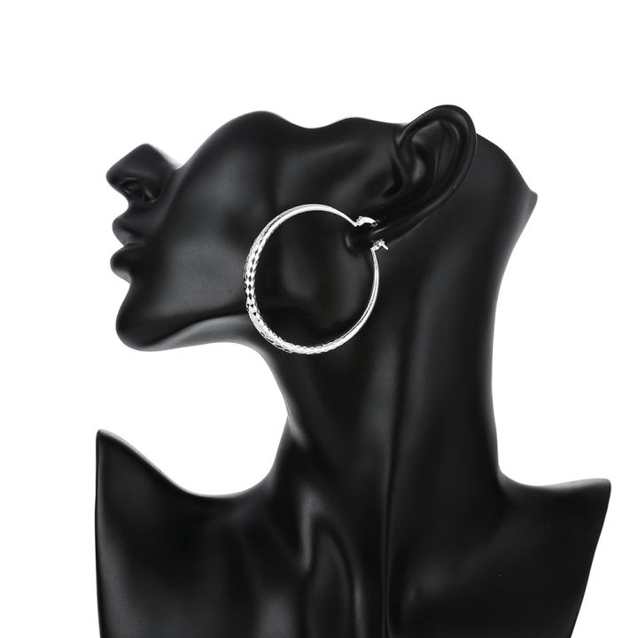 Charms%20fine%20925%20Sterling%20Silver%205CM%20circle%20hoop%20Earrings%20for%20Women%20fashion%20Pretty%20wedding%20party%20Jewelry%20Holiday%20%20-%20Image%206
