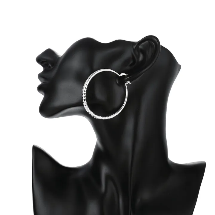 Charms%20fine%20925%20Sterling%20Silver%205CM%20circle%20hoop%20Earrings%20for%20Women%20fashion%20Pretty%20wedding%20party%20Jewelry%20Holiday%20%20-%20Image%206