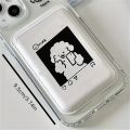 1pc Cute Dog Design Artificial Leather Magnetic Wallet Card Holder for iPhone 17 16 15 14 13 12 Pro Max Card Slot Accessory.