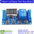 4 Button Digital Led Display Timer Relay 6v to 30v DC Digital Time Relay Module for Egg Incubator and DIY Projects By Electrica. 