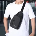 Business Men's Chest Bag Shoulder Messenger Bag Casual Canvas Travel Bag Waist Bag Multifunctional Waterproof Storage Bag. 