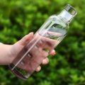 500ml Glass Bottle With Time Marker Cover For Water Drinks Transparent Milk Juice Simple Cup Birthday Gift. 