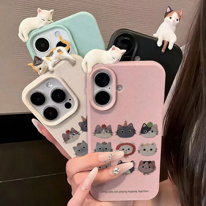 Cartoon%203D%20Cute%20Cat%20Case%20For%20iPhone%2017%20Pro%20Max%20Cover%2011%2016%2012%2013%2014%2015%20Pro%20Max%2017%20Air%2015%2016%20Plus%20Shockproof%20Soft%20Leather%20Funda%20-%20Image%206