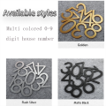 7cm (0-9) 3D effect small acrylic doorplate, email number, with adhesive backed home address recognition number board,. 