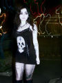 AltGoth Cyber Punk Gothic Dress Women Streetwear Harajuku Skull Printed Sleeveless High Waist Bodycon Dress Grunge Rave Outfits.