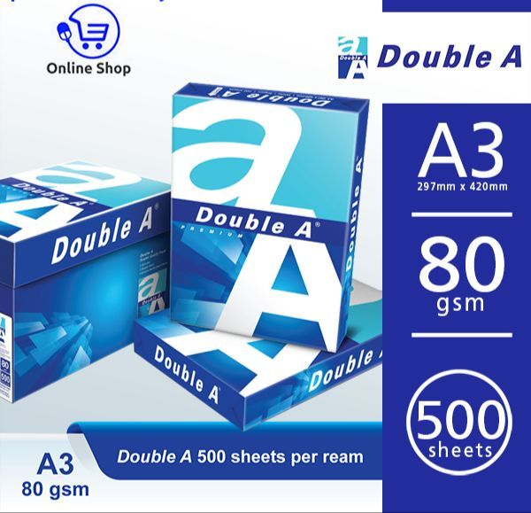 Double A- A3 Size 80gram Ream (500 Sheet)