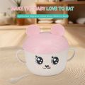 1 PCS Cute Cartoon Childrens Wheat Straw Tableware Set Food Bowl Soup Rice Bowl Kindergarten Tableware Bowl With Lid And Spoon. 