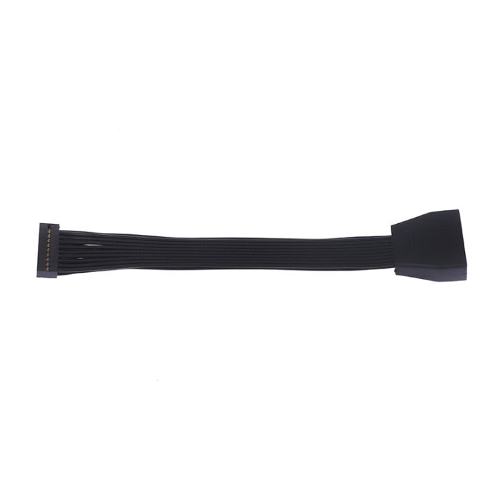 Small Mini USB 3.0 19/20 Pin Internal Extension Header Adapter Cable Black Flat Wire Cable for Motherboard 5.9inch/15cm