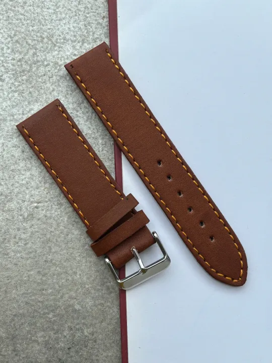 22mm Brown Leather Strap For Watches