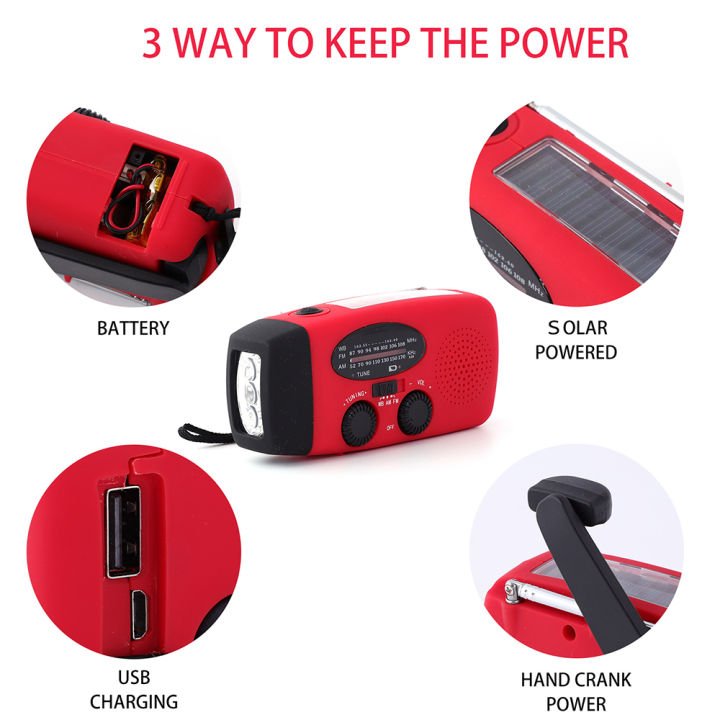 2000%20mAh%20Emergency%20Radio%20with%20LED%20Lights%20Radio%20USB%20Solar%20Charging%20Light%20Outdoor%20Travel%20Portable%20Rechargeable%20FM/AM%20Radio%20-%20Image%205