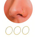 3Pcs 14K Gold Plated Nose Rings Hoops for Women/Men, 22 Gauge 8mm Small Thin Nose Piercing Jewelry,Tiny Septum Cartilage Helix. 