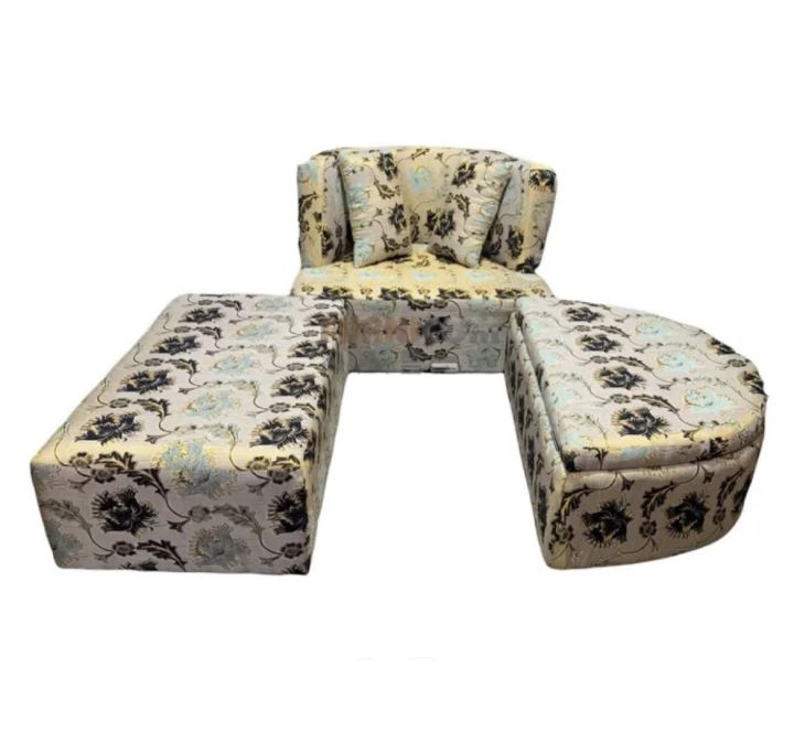 Florobella Floral Storage Divan Sofa With Ottoman/ Living Room Sofa Set/ Floral Print Sofa/ Two Seater Armless Sofa With Extra Deep Seater - Sofa Set