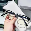 Anti Radiation Eye Glasses for Women Men Replaceable Lens Simple Square Anti Blue Ray Fashion Eyeglasses. 
