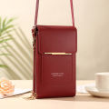 Large image: durable PU leather long wallet shoulder bag crossbody bag scratch-resistant -- 6084. 