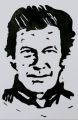 Imran Khan 18x12 inches Black & White portrait handmade acrylic painting national hero. 