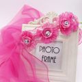 Children Little Princess Hairband Double Layers Tulle Bridal Veils Flowers Garland Ruffles Floral Lace Wedding Party Wreath. 