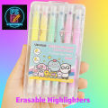 FS 6x Erasable Highlighters with Eraser Tip  | High Quality Imported Product | Cute Stationery Item for Boys and Girls. 