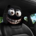 2pcs Smiley Face Printed Car Pillowcase Soft Comfortable Decorative Cushion Cover Auto Seat Headrest Washable Polyester Fabric. 