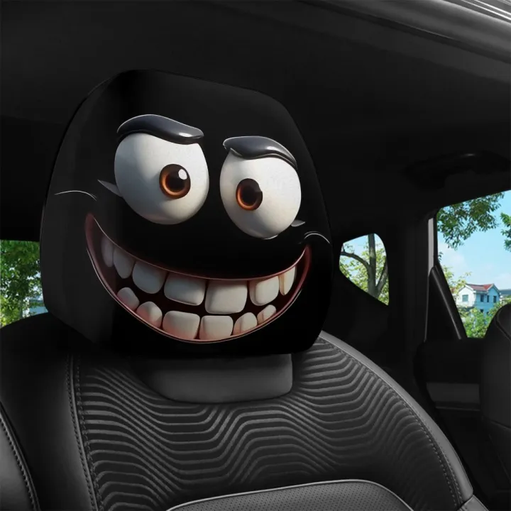 2pcs%20Smiley%20Face%20Printed%20Car%20Pillowcase%20Soft%20Comfortable%20Decorative%20Cushion%20Cover%20Auto%20Seat%20Headrest%20Washable%20Polyester%20Fabric%20-%20Image%203