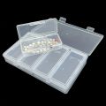 4 Adjustable Dividers Clear Plastic Storage Organizer Box - Craft & Sewing Supplies Container with Removable Compartments.