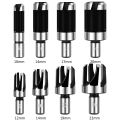 Wood Plug Cutter Drill Bit Set Tenon Dowel Maker Plug Hole Cutter Straight And Tapered Taper 6mm 10mm 13mm 16mm Woodworking Cor. 