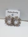 Decent Round earrings with leaf patterns. Aesthetic earrings for girls.. 