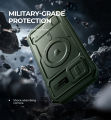 For iPhone 13 Pro Max Full Body Rugged Armor Shockproof Magnetic Case with Camera Cover and Built-in Screen Protector Kickstand. 
