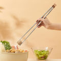 Hanging Extended Chopsticks 316 Stainless Steel Chinese Chopsticks For Fried Food Hot Pot Anti Scald Sushi Stick Cooking Tools. 