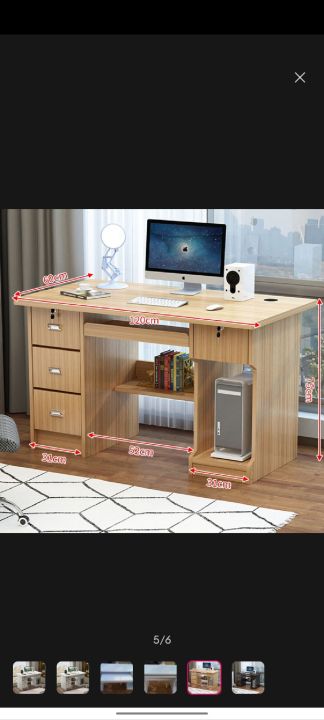 Home%20Office%20Desk%20,4%20Drawer%20Simple%20Study%20Black%20Desktop%20Table%20Bedroom%20Wooden%20Pc%20Computer%20Desk%20-%20Image%202