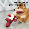 Pet Chew Toys Interactive Cartoon Animal Plush Alligator Shape Dog Sound Toy Gnawing Grinding Teeth Training Supplies. 
